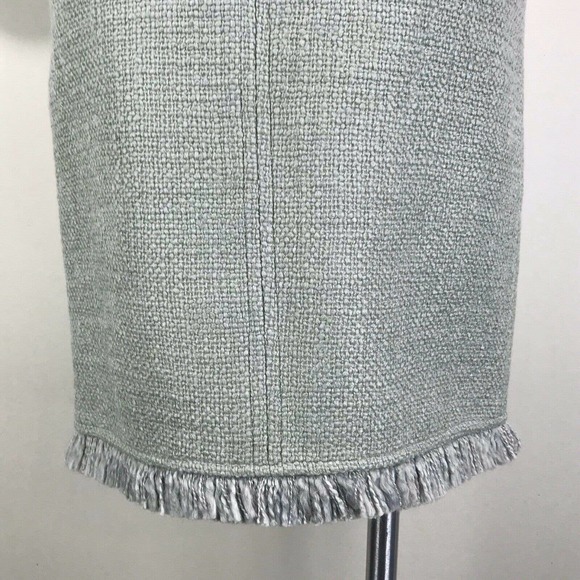Worth Green Tweed Fringe Career Skirt Zip Hem Lined Wool Blend Womens Size 6 - Picture 5 of 8